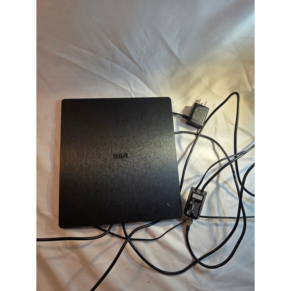 RCA ANT850E Amplified Indoor HDTV Antenna Black w/ Power Adapter Signal Booster
